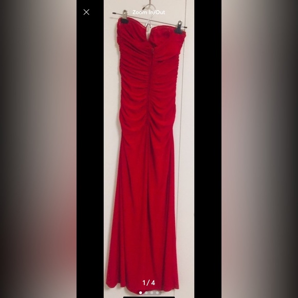 Adrianna Papell Strapless, Floor Length, Red Dress - Picture 1 of 4
